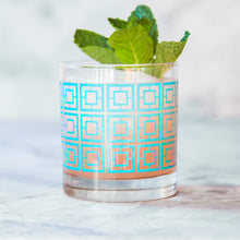 Load image into Gallery viewer, The Modern Home Bar Breezeway Teal Rocks Glass With Cocktail