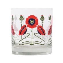 Load image into Gallery viewer, The Modern Home Bar Red Poppy Rocks Glass